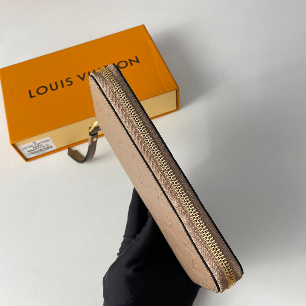 LV M60571 Zippy Wallet Tourterelle Monogram Empreinte Leather 221620