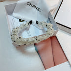 WHITE VOILE FABRIC HAIRBAND WITH PEARL CHAIN 867188