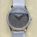 PATEK Calatrava 33mm Silver Black Dial