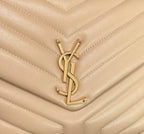LOULOU MEDIUM 32 BEIGE QUILTED LEATHER GOLD HARDWARE