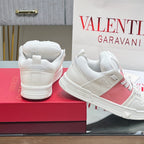 VALENTINO 25S GARAVANI OPEN SKATE SNEAKERS IN PEACH PINK LAMBSKIN STYLE 11