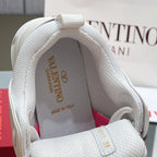 VALENTINO 25S GARAVANI OPEN SKATE SNEAKERS IN WHITE MIX PINK LAMBSKIN STYLE 10