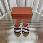 LP SPRIGHTLY CHARMS MID-SANDAL WHITE AND OLIVE CALFSKIN