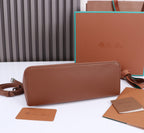 EXTRA BAG L27 IN UMBER BROWN GRAINED CALFSKIN WITH SILVER  HARDWARE