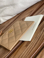 CC A84105 Coin Case Beige Gold Metal Caviar 240737