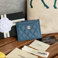 CC A84105 Coin Case Blue Gold Metal Caviar 240741