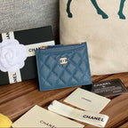 CC A84105 Coin Case Blue Gold Metal Caviar 240741