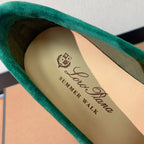 LP CHARMS WALK BABOUCHE LOAFERS OLIVE AND PINE SUEDE