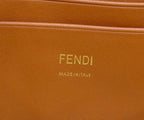 FENDI 19 BAGUETTE BAG IN FLAX YELLOW CANVAS WITH GOLD HARDWARE