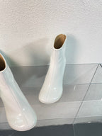 ATOMIC ANKLE BOOT IN WHITE CALFSKIN 75 MM
