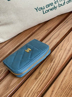 CC 22A Zippy Coin Purse Blue Caviar GHW 223908