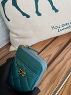CC 22A Zippy Coin Purse Green Caviar GHW 223916