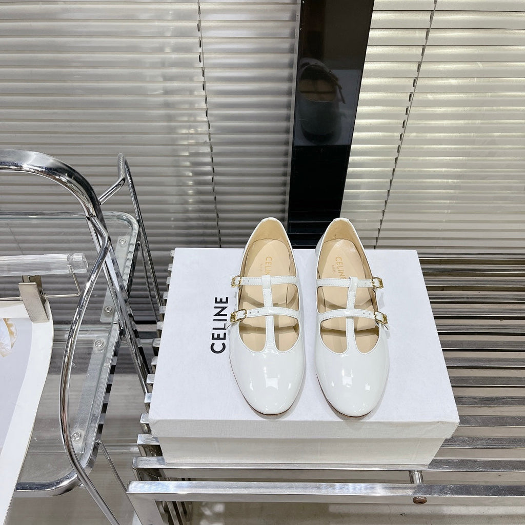 FLAT SANDALS WITH DOUBLE STRAP-DESIGN LEATHER WHITE