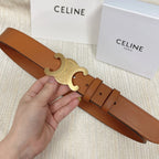 Triomphe Belt 35mm Tan Calfskin Ghw