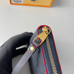 LV M60740 Zippy Coin Purse Blue Monogram Empreinte Leather 221611
