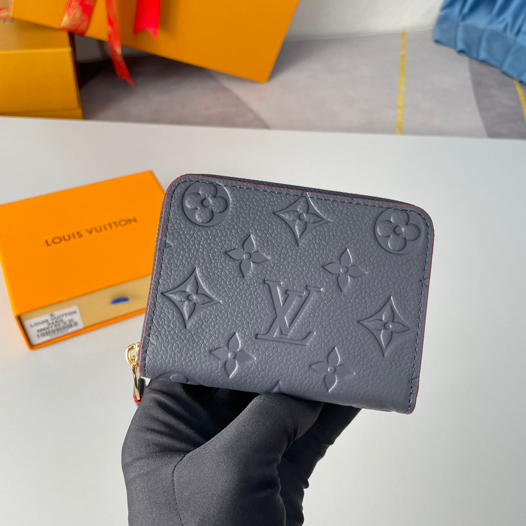 LV M60740 Zippy Coin Purse Blue Monogram Empreinte Leather 221611