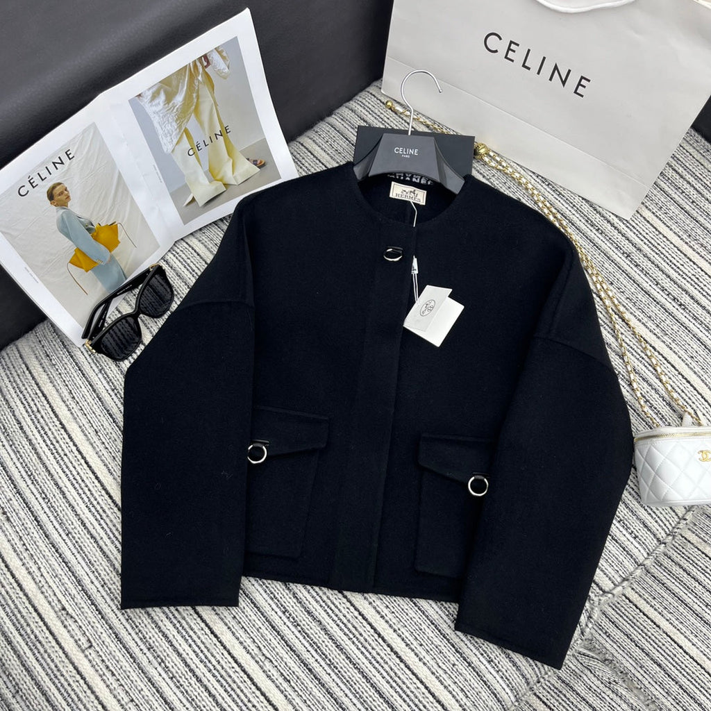 HERMES 25S REVERSIBLE CASHMERE COAT 174