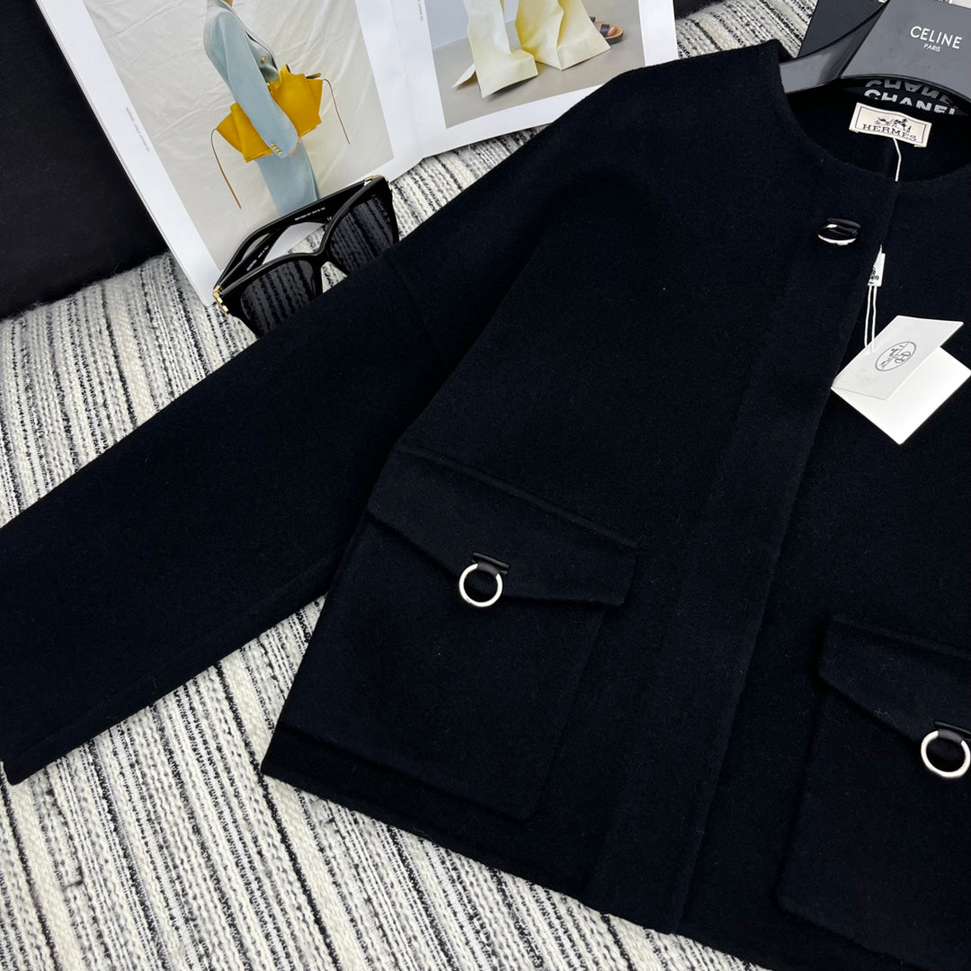 HERMES 25S REVERSIBLE CASHMERE COAT 174