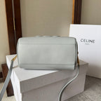 EMBOSSED CELINE TOP HANDLE BAG 20 IN GREY CALFSKIN