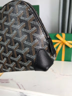 VENDÔME COSMETIC POUCH 17 IN BLACK GOYARDINE CANVAS AND CALFSKIN TRIM