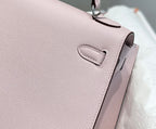 KELLY 25CM IN EPSOM MAUVE SWIFT CALFSKIN SILVER HARDWARE