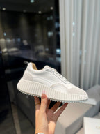 NAMA SNEAKER IN WHITE LAMBSKIN AND DOVE GREY SUEDE