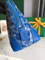 VENDÔME COSMETIC POUCH 17 IN SAPPHIRE BLUE GOYARDINE CANVAS AND CALFSKIN TRIM