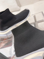 BALENCIAGA 25S SPEED TRAINER SNEAKERS 55 MM IN BLACK KNIT STYLE 4