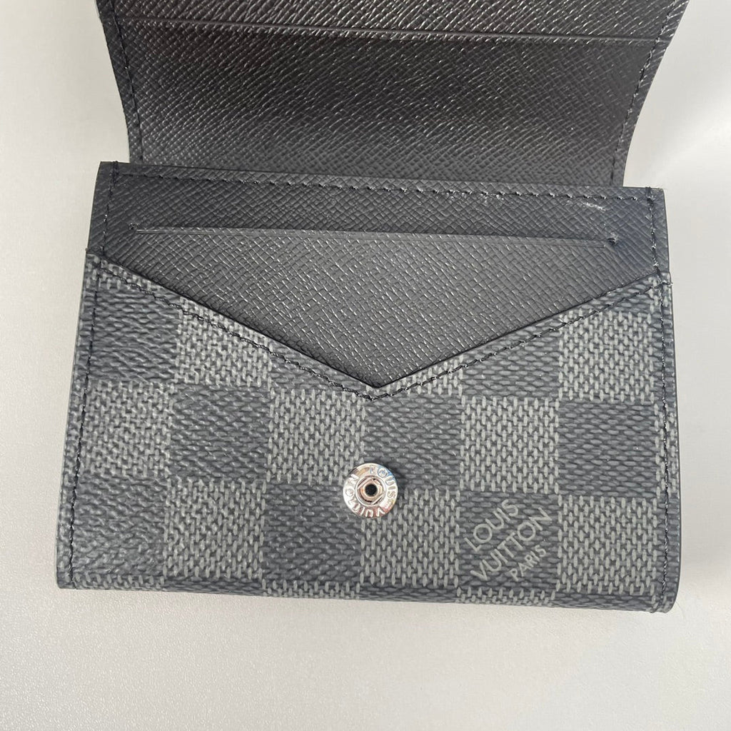 LV Enveloppe Carte De Visite Card Holder Damier Graphite Canvas 221501