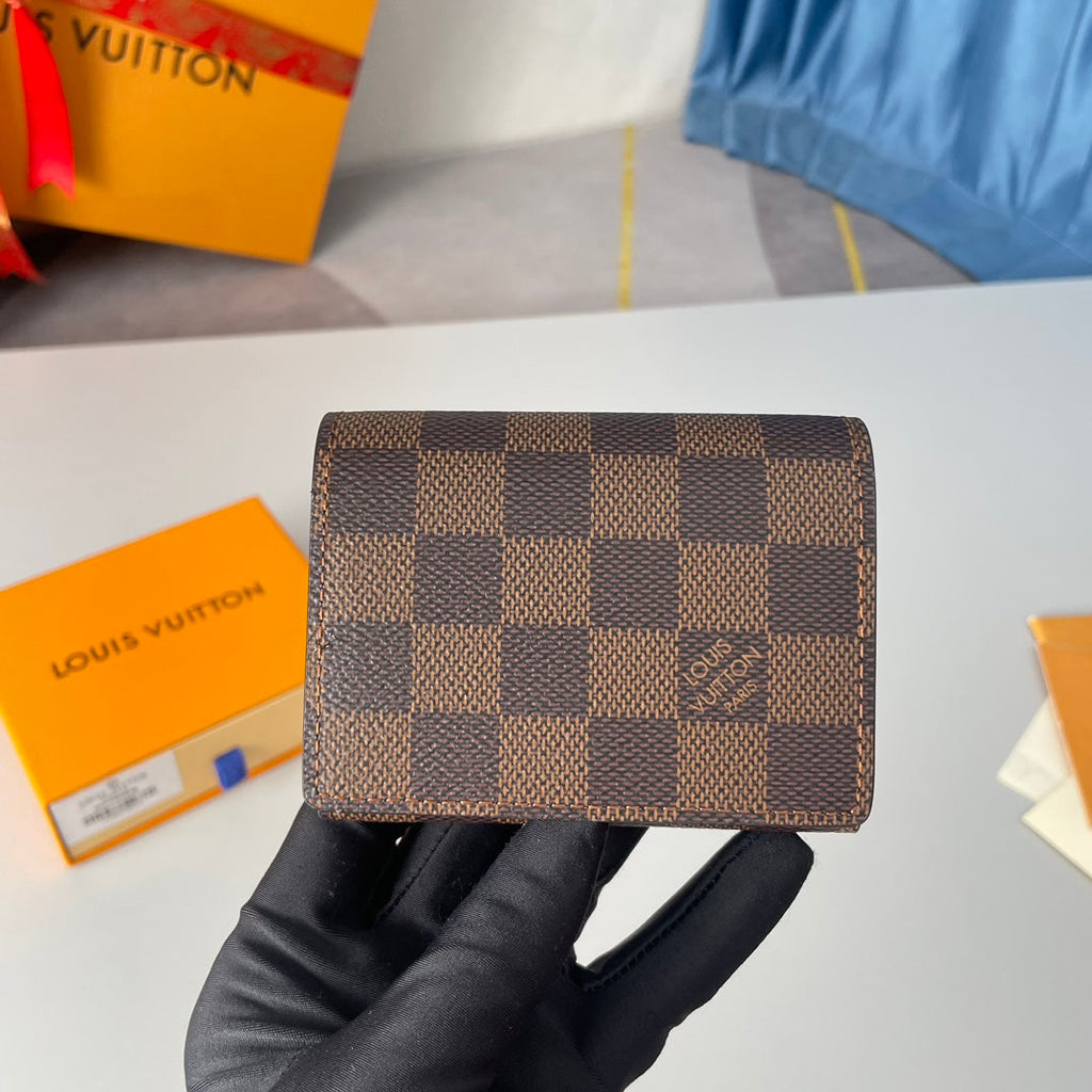 LV Enveloppe Carte De Visite Card Holder Damier Ebene Canvas 221500