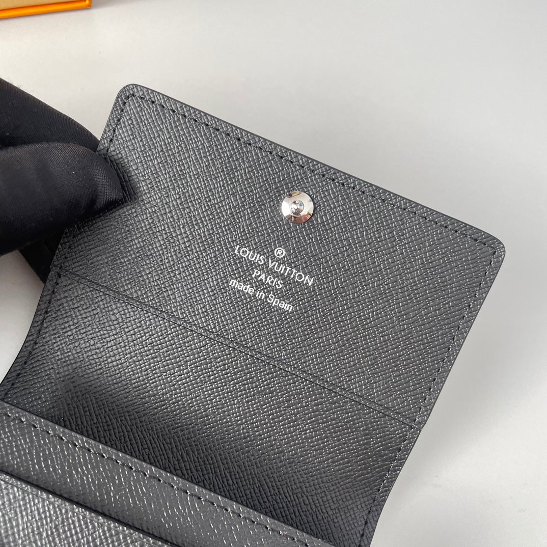 LV Enveloppe Carte De Visite Card Holder Monogram Eclipse Canvas 221499