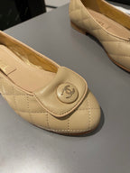 BALLET FLAT BEIGE CREAM LAMBSKIN