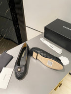 BALLET FLAT BLACK LAMBSKIN