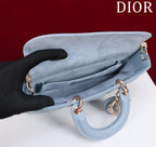medium lady d-joy 26 cloud blue lambskin