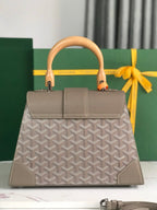 SAÏGON PM BAG 28 IN GREY GOYARDINE CANVAS AND CALFSKIN