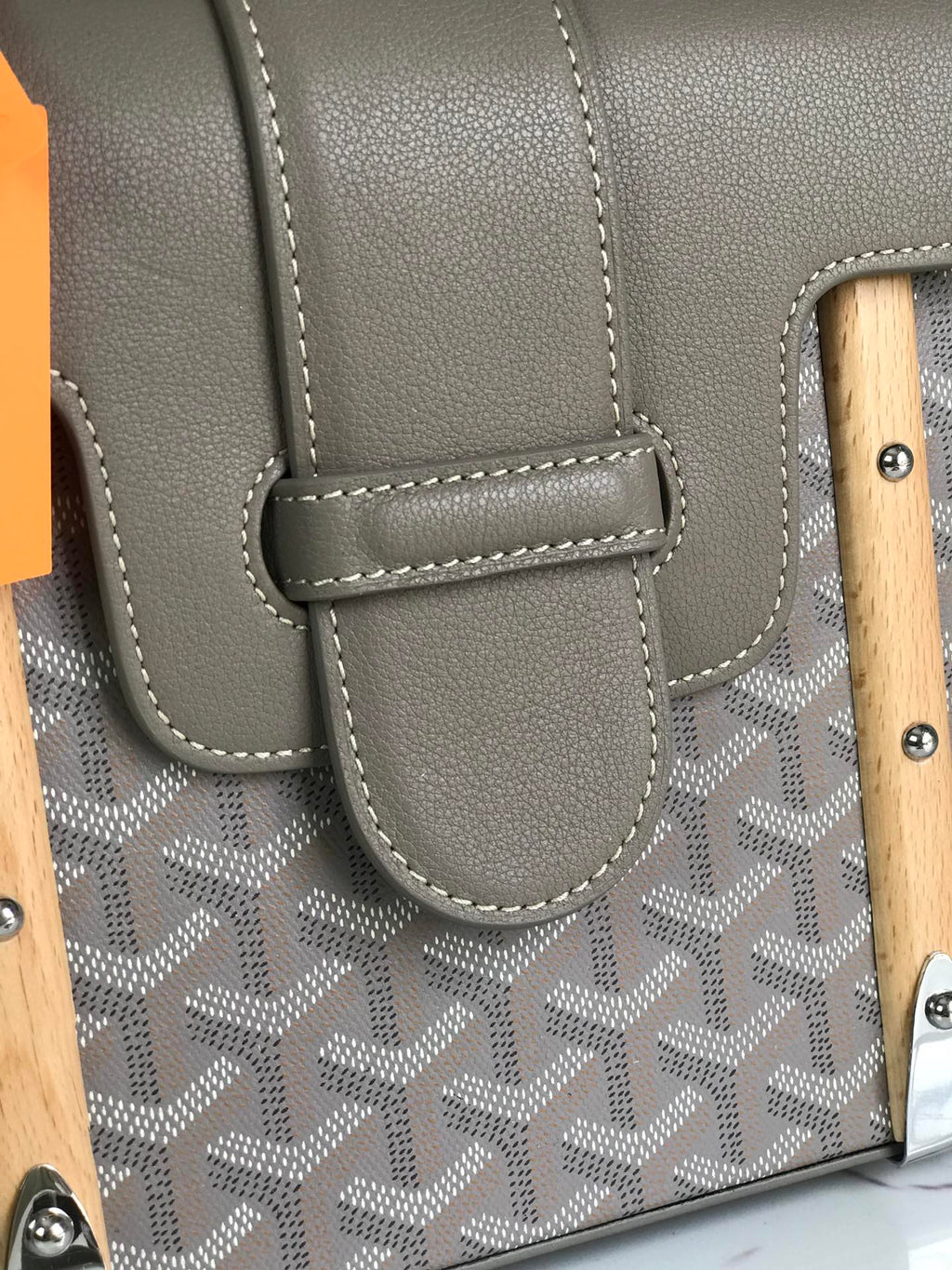 SAÏGON PM BAG 28 IN GREY GOYARDINE CANVAS AND CALFSKIN