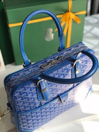 AMBASSADE DOCUMENT CASE 35 IN SAPPHIRE BLUE GOYARDINE CANVAS