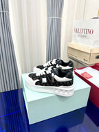 One Stud Xl Low-Top Sneaker Brown Black White Nappa Leather And Toile Iconographe Fabric