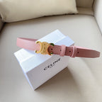 Medium Triomphe Belt 25mm Pink Calfskin Ghw