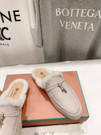 LP CHARMS WALK BABOUCHE LOAFERS CREAMY WHITE FLEECE