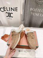 LP CHARMS WALK BABOUCHE LOAFERS CAMEL FLEECE