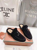 LP CHARMS WALK BABOUCHE LOAFERS BLACK FLEECE