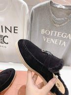 LP CHARMS WALK BABOUCHE LOAFERS BLACK FLEECE