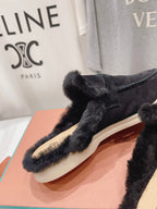 LP CHARMS WALK BABOUCHE LOAFERS BLACK FLEECE