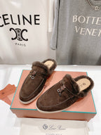 LP CHARMS WALK BABOUCHE LOAFERS BROWN FLEECE