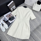 PRADA 25S CREW NECK SHORT-SLEEVE DRESS 350