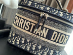 diortravel vanity 25 black beige oblique embroidery