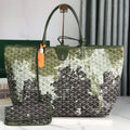 SAINT LOUIS GM BAG 40 IN GREEN MIX BLACK GOYARDINE CANVAS