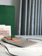 POITIERS CLAIRE-VOIE BAG 24 IN GREY MIX BLUE GOYARDINE CANVAS AND CALFSKIN
