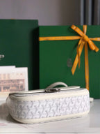 233 BAG 25 IN WHITE CALFKIN AND GOYARDINE CANVAS